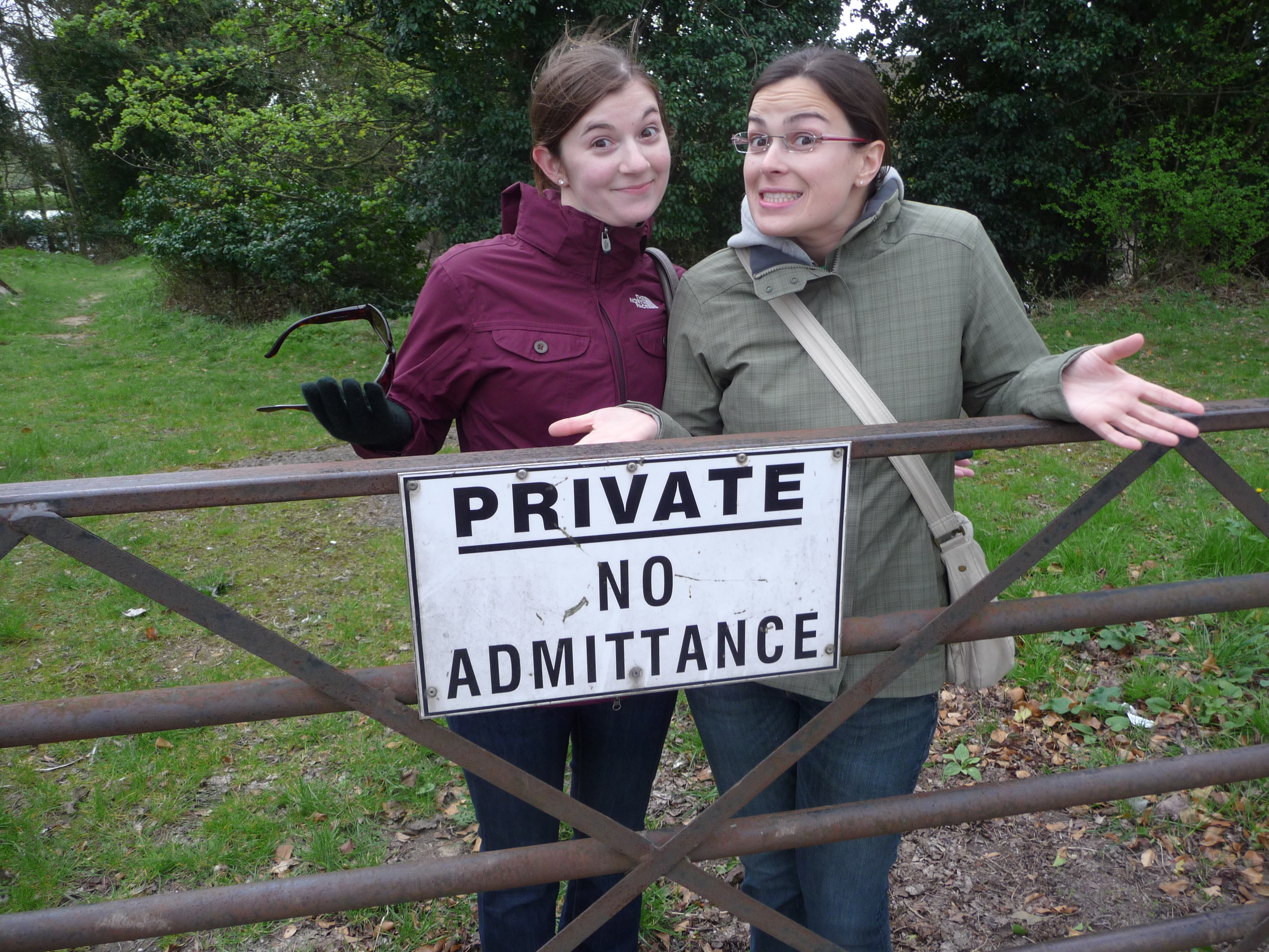 Heather and Elysia Disobeying a Sign