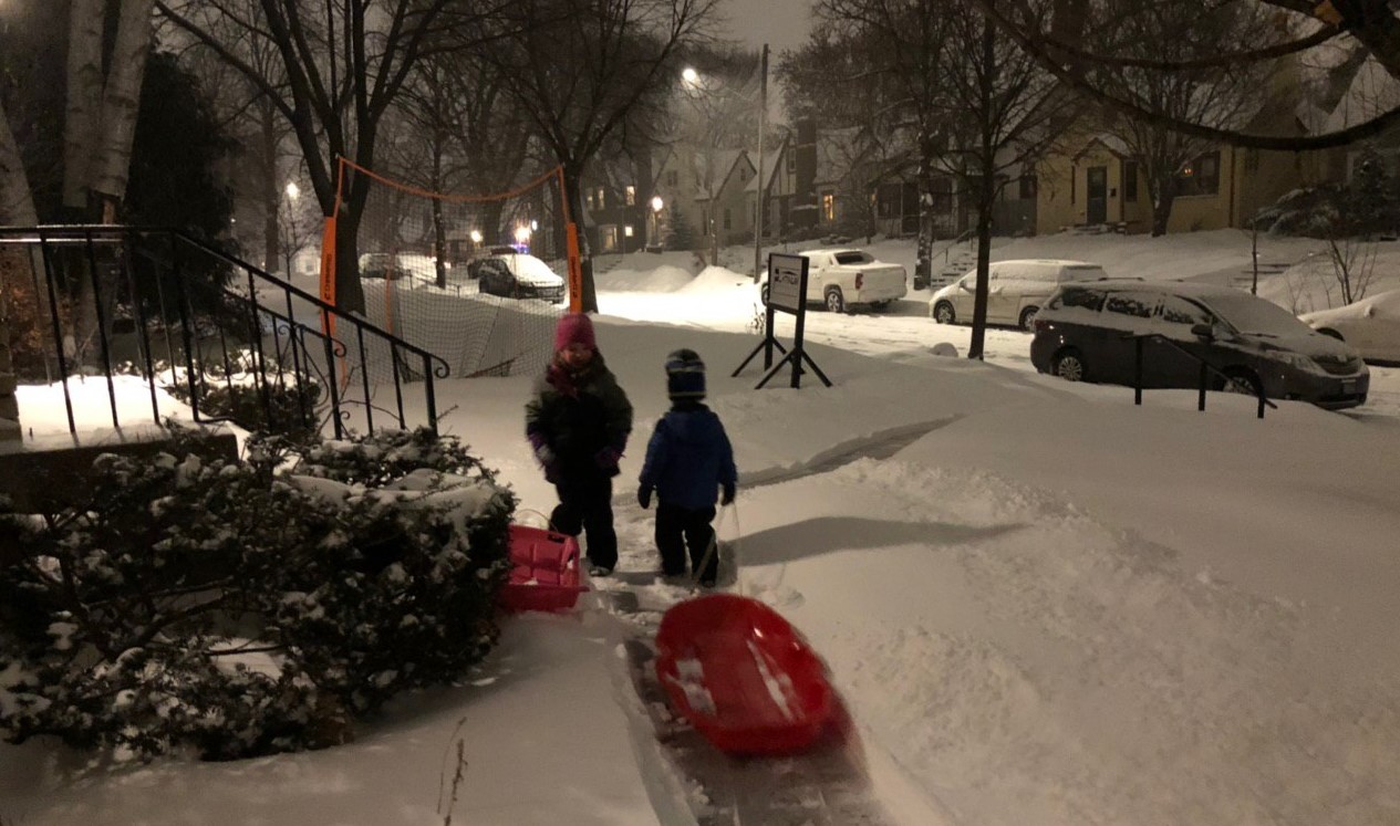 It was definitely a year to embrace the outdoors, no matter the weather… or the size of the hill (in this case with our itty bitty from yard hill).