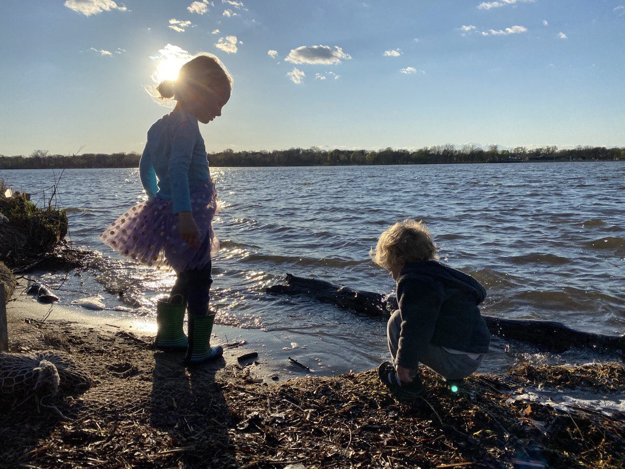 Brennan and Imogene at Lake Nokomis