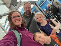 Getting ready to get on the plane to visit family in Connecticut.