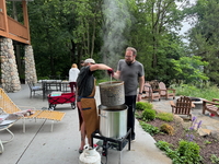 Cooking up a yummy sea food boil.