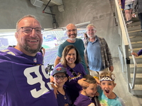 We got to go to the one presesason Vikings game with our friends. It was a great experience and as about exciting as a game that doesn't matter can be.