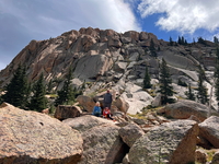 Imogene and Brennan got really excited about “scrambling" up rocks after finding signs saying scrambling was off-limits in a particular area. Eventually, we found lots of places for scrambling.