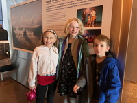 Imogene and Brennan with our neighbor Matea after she played Tiny Tim and the Guthery's Christmas Carol