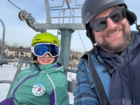 We got to do some skiing. Imogene got quite comfortable on the chair lifts.