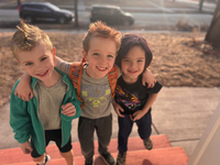 Brennan and a couple of his neighborhood friends on crazy hair day.