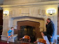 Jachin and Brenann pondering the role of American educational institutions and their impact on world events. They just happen to be in Woodrow Wilson’s old office.