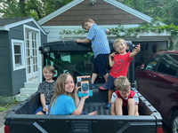 Kids in the back of Ranger