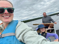We went on a blueberry picking adventure across the lake.