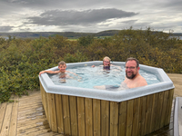 Our hotel near Selfoss had a hot tub and a beautiful vista.