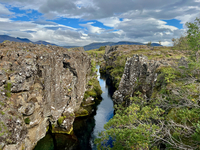 A divergent tectonic boundary you can just walk up and take a picture of.